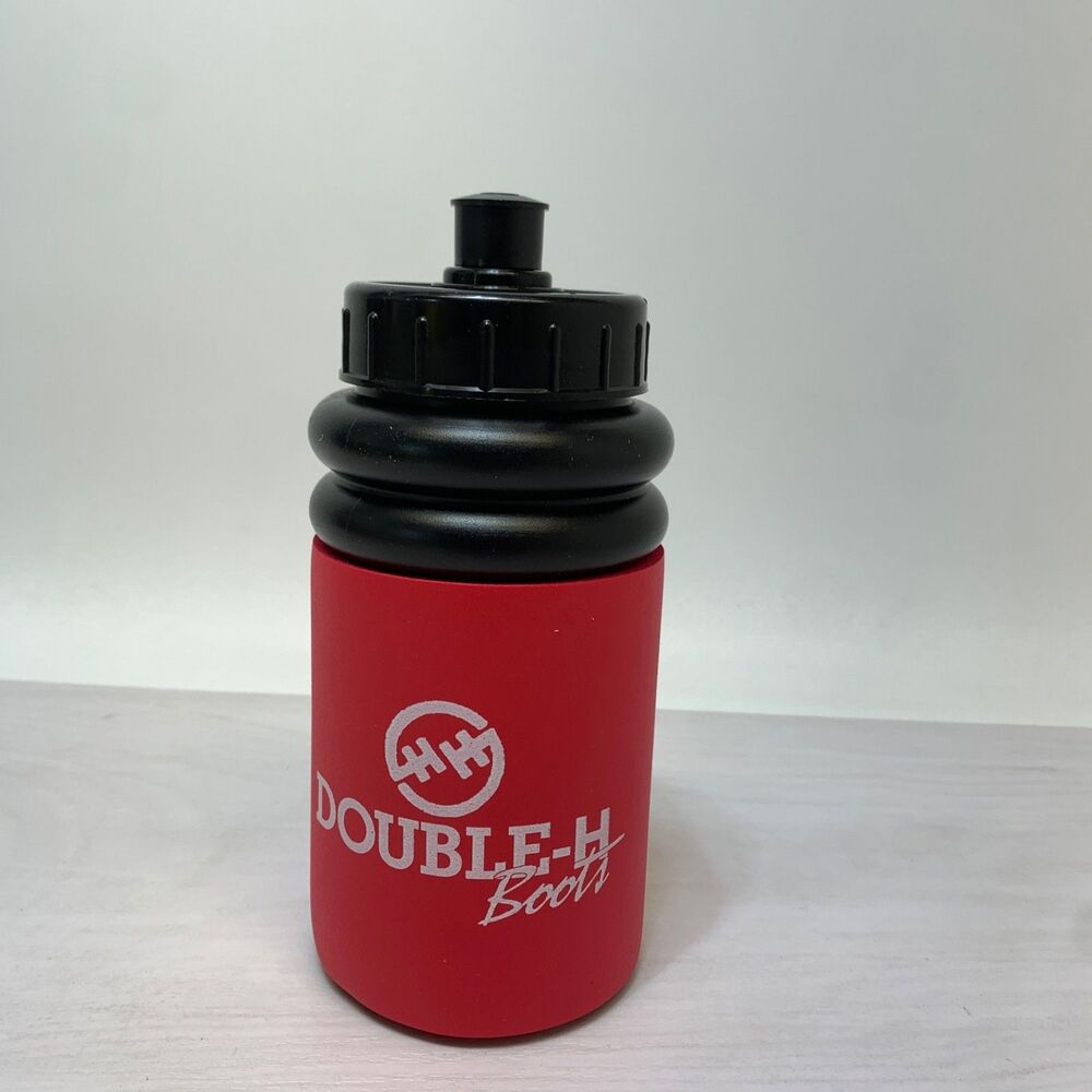 Double H Boots Vintage Squeeze Water Bottle Koozie Small Black Gym Travel‎ VTG